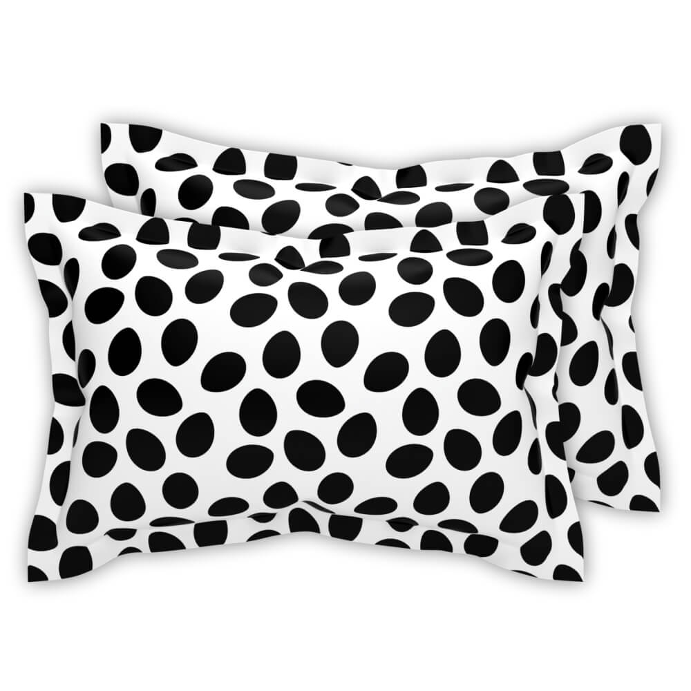 best black and white polka dot super king size cotton bedsheets with pillow covers